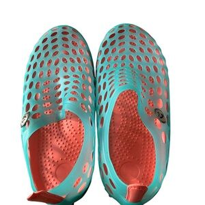 Aqua and Coral Slip-On Shoes lightweight breathable casual water shoes 38/7